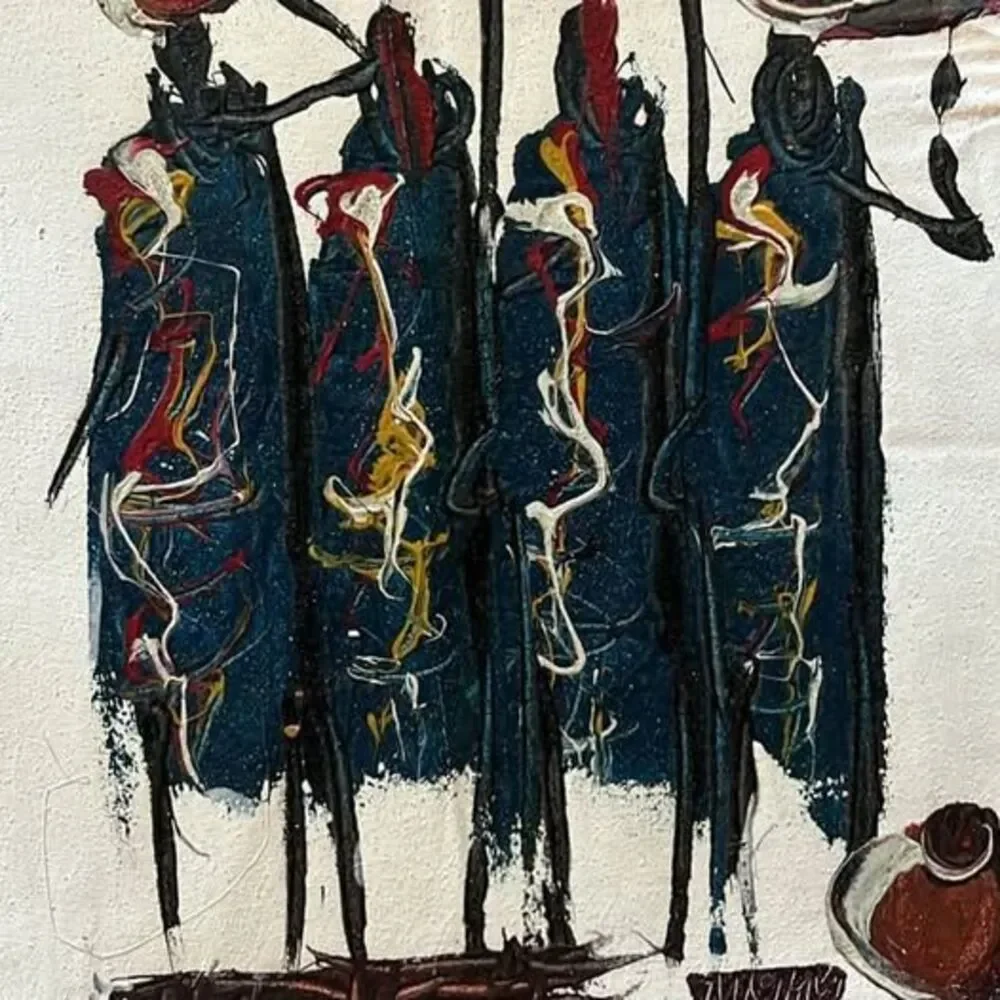 Original Signed African Canvas Painting - Unframed Maasai Art (11